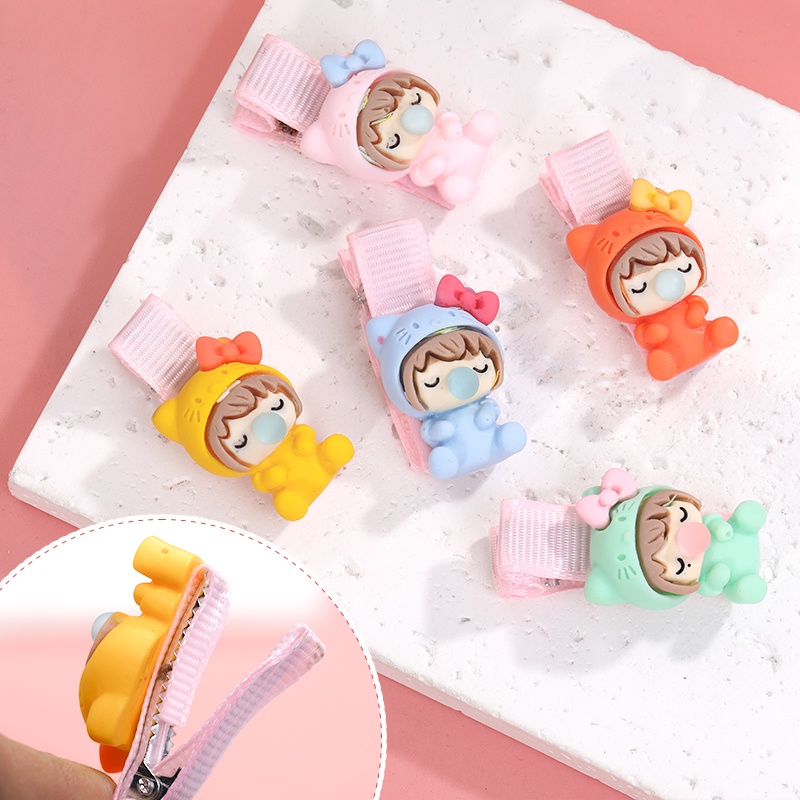 Kẹp Tóc Hình Hoạt Hình Phong Cách Hàn Quốc Xinh Xắn Cho Bé Gái