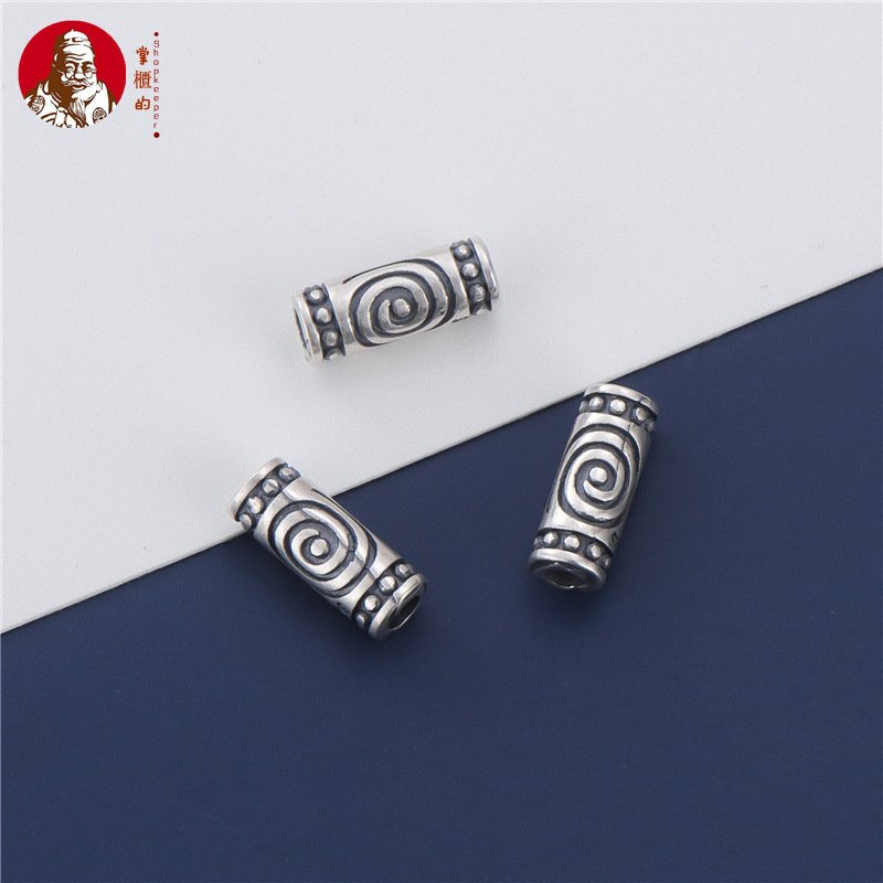 Hạt Xỏ Vòng Tay Bạc S925 Họa Tiết Xoắn Ốc Phong Cách Thái Lan