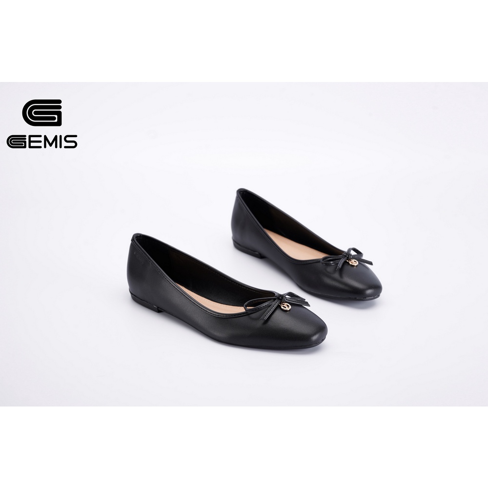 Giày búp bê mũi vuông nơ khóa nhỏ Gemis- GM0344