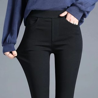 Quần Legging Đen Nữ Mặc Ngoài 2022 Co Giãn Cao Cấp Skinny Fleece-Fleece Pencil Skinny Quần Skinny