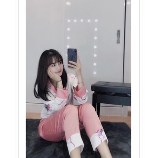 Đồ Bộ Lụa Mango Hạc Hồng Phối Màu Đẹp Chất Lụa Mềm Mịn Mát Lịm Tay Lụa Đẹp