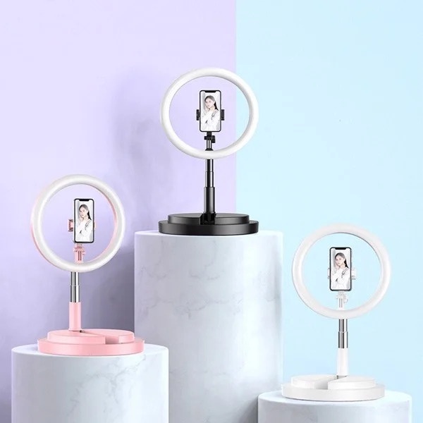 Đèn Livestream Y2: Size 29cm, Cao 52-170cm, Gấp gọn, Kiểu dáng hiện đại, Thuận tiện di chuyển, để bàn livestream, makeup