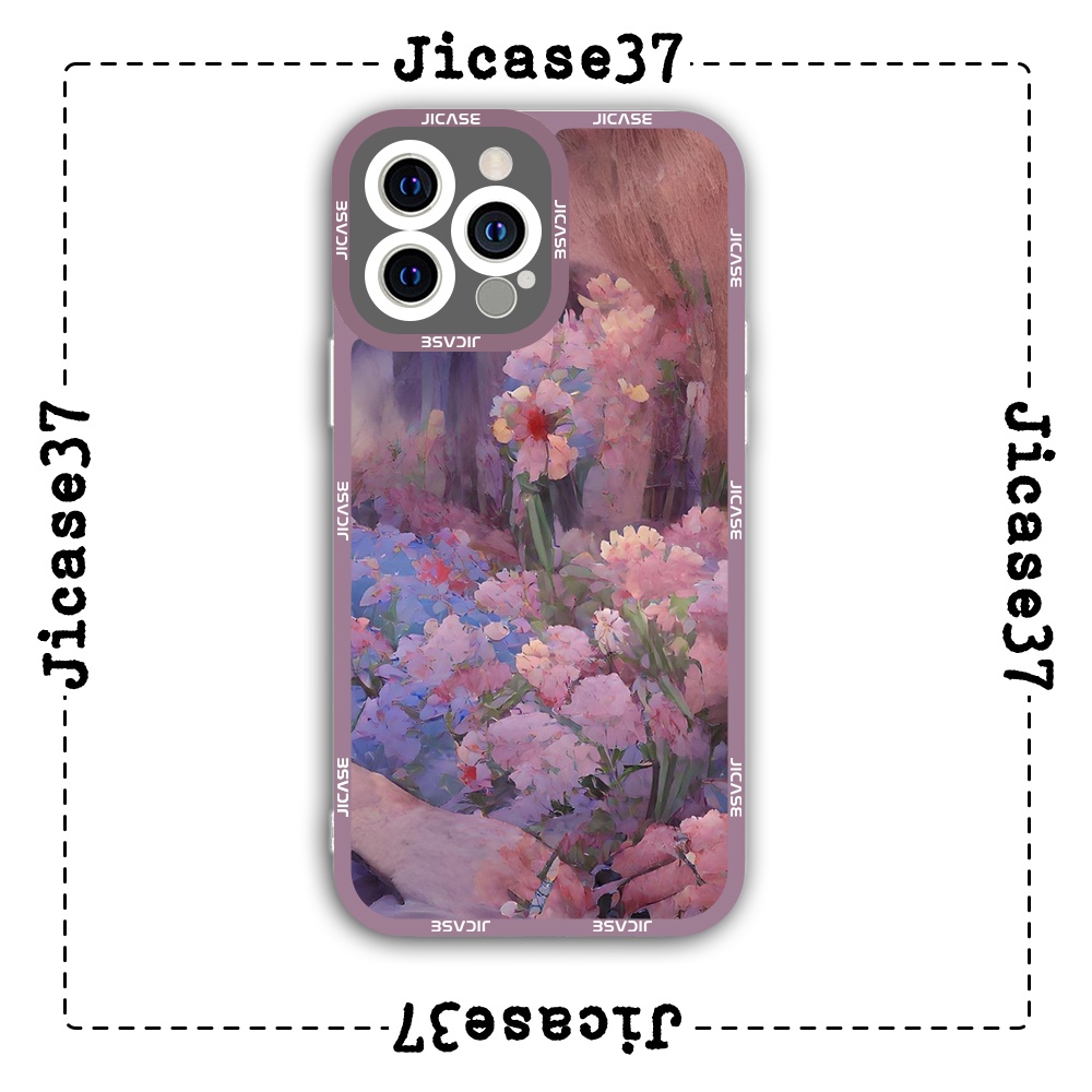 Ốp lưng iphone cạnh vuông Jicase cô gái ôm hoa 6plus/6s/6splus/7/7plus/8/8plus/x/xs/11/12/pro/max/plus/promax