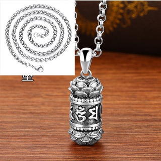 Mặt Dây Chuyền Bạc Hình Mèo May Mắn Phong Cách Shurangama Mantra Độc Đáo Đơn Giản Cho Nam Và Nữ