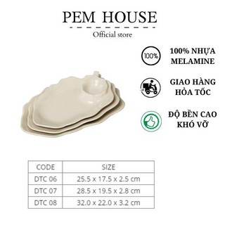 Dĩa Nhựa Trái Cây Màu Nâu- Nhưa Melamine