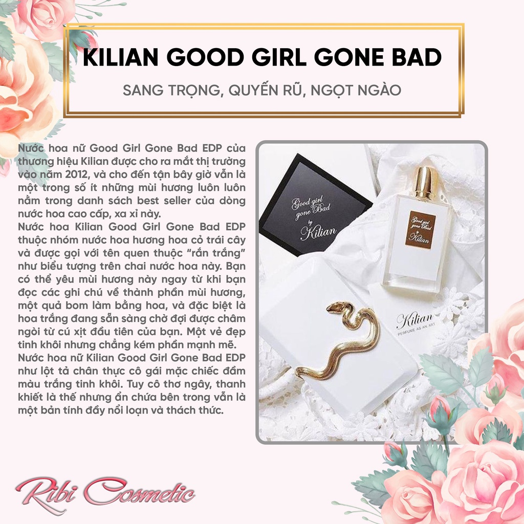 Nước Hoa Nữ Rắn Trắng Kilian Good Girl Gone Bad Gái Ngoan Bỗng Hư Ribicosmetic