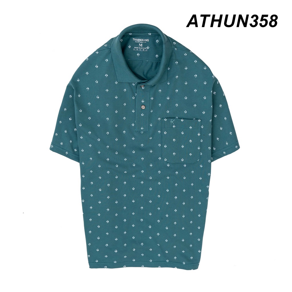 Áo thun nam trung niên họa tiết vải cotton TC 2 chiều mềm form rộng có túi mặc thỏa mái ATHUN35