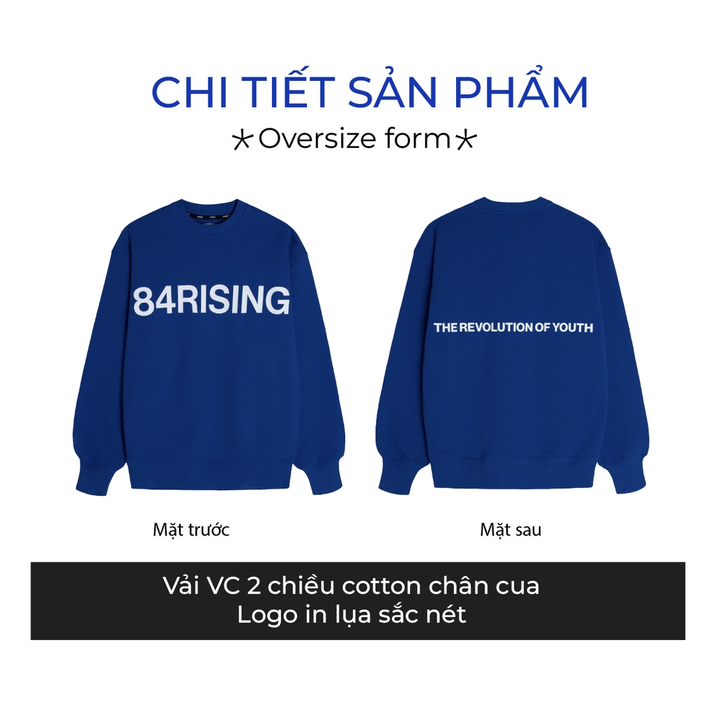 Áo nỉ Sweater Oversize basic in 84RISING - thương hiệu 84RISING