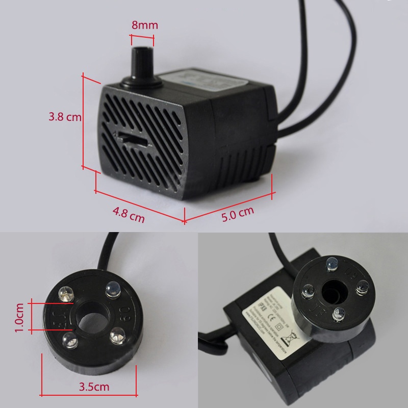 Máy bơm 4w hàng xuất Nhật điện 110v, Tặng kèm biến áp 220v, Máy Bơm Nước Chìm cho Hồ Cá Hòn Non Bộ, Thác Nước mini