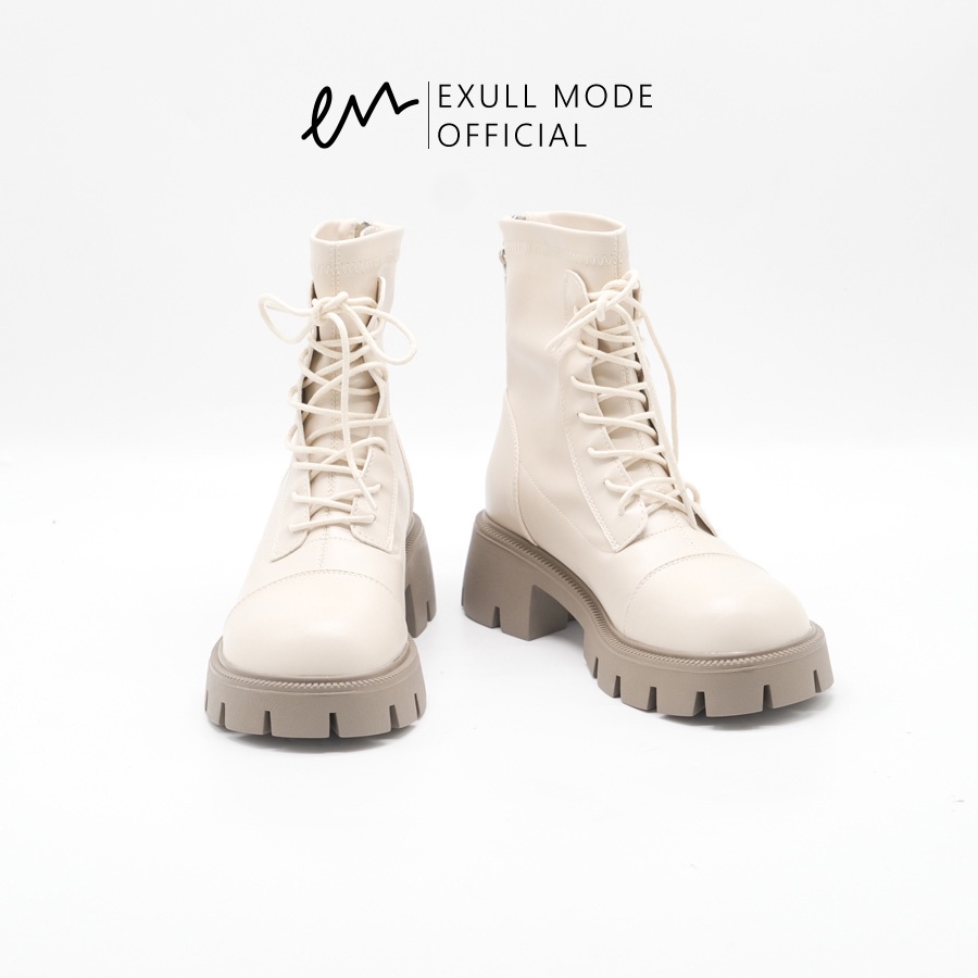 Giày Bốt Chiến Binh Exull Mode Shoes Boots Thời Trang Nữ Cao Cấp Đế Độn 5cm Cổ Lửng 12186405