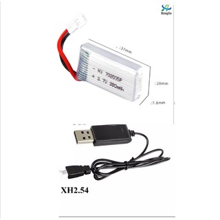 Pin và sạc usb 3.7v 380mah 702035 Máy bay điều khiển từ xa Flycam xả 20c