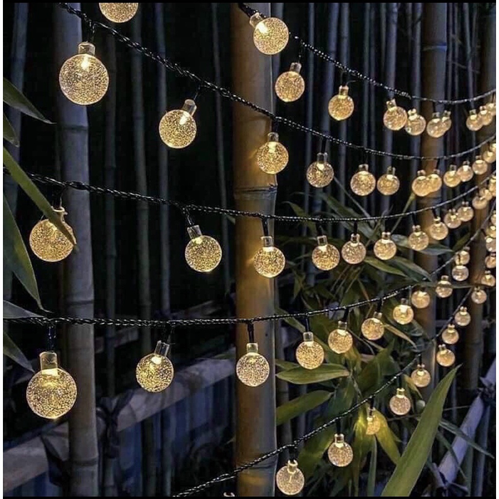 Dây đèn led trang trí bi bọt, led cherry 9m vàng và đủ màu - đèn pha lê bi giọt nước trang trí noel và Tết