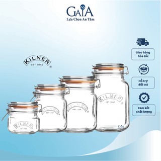 CHÍNH HÃNG KILNER - Hũ thủy tinh nắp cài kín hơi đáy vuông Kilner nhập khẩu Anh