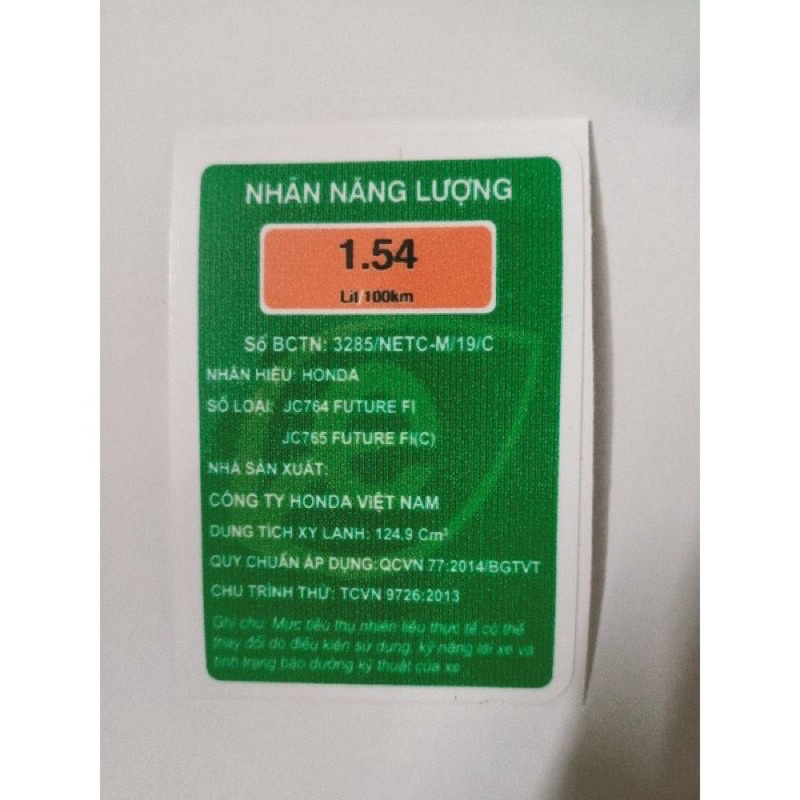 Tem nhãn dán năng lượn g Future Fi hàng nhập Thái Lan chất lượng cao dành trang trí riêng cho dòng xe này