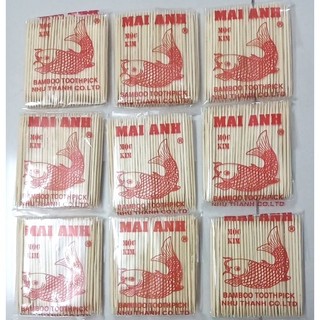 ( Lốc 10 túi ) Tăm trúc Mai Anh - loại Cá rẻ