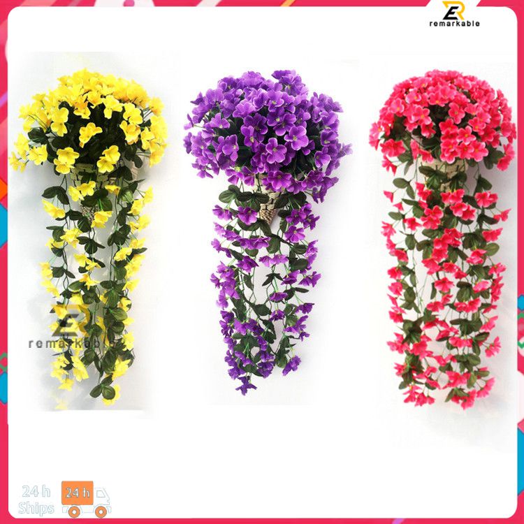Sẵn Sàng Cổ Tơ Nhân Tạo Hoa Sống Động Như Thật Tím Treo Vòng Hoa Cưới Trang Trí Nhà Cửa