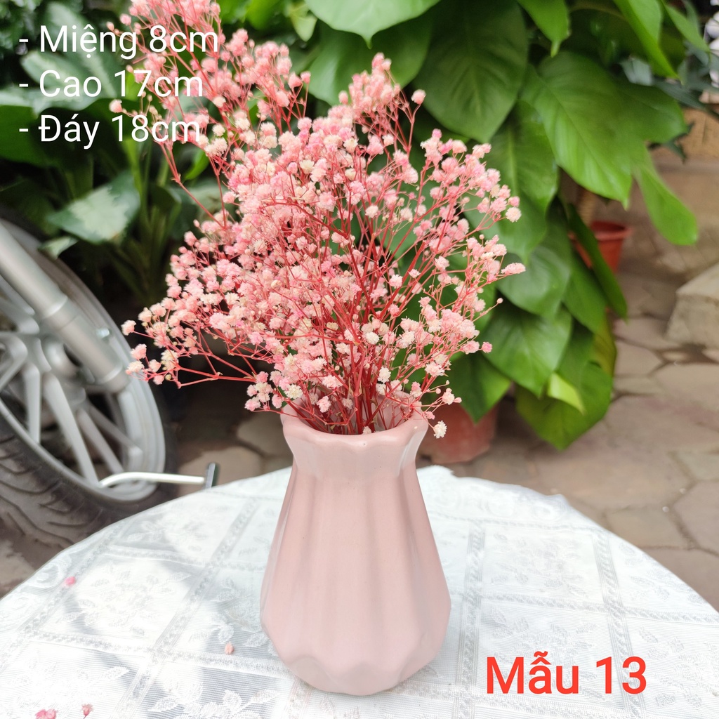 Lọ hoa tráng men mát lạnh cỡ NHỠ cắm hoa để bàn - hàng chuẩn Bát Tràng