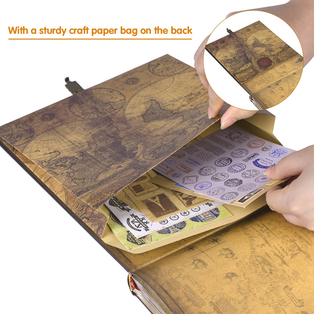 Cuốn Album Ảnh 180 Trang DIY Bằng Da Phong Cách Retro Sáng Tạo
