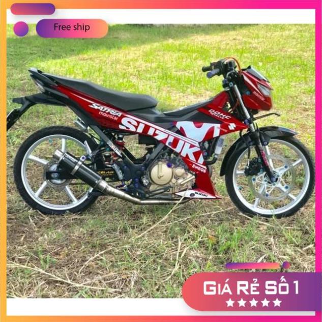 DECAL PVC 5 LỚP CHẤT LƯỢNG CAO Tem rời satria Fi Movistar dán xe đỏ