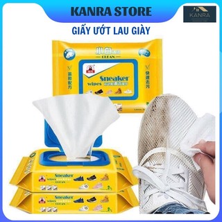 GIẤY ƯỚT LAU GIÀY 💥 FREE SHIP 💥 Khăn Ướt Làm Sạch Giày SNEAKER Siêu Sạch, Hộp 30 Tờ, Không Hóa Chất Độc Hại
