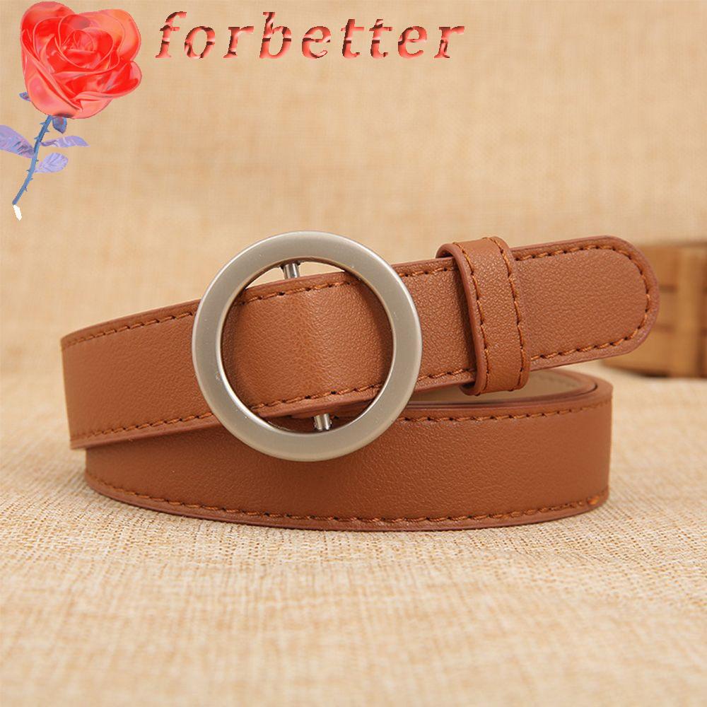 FORBETTER Design Fashion Female PU Leather Solid Belt