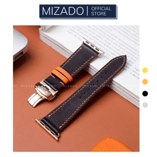 Dây da thủ công Swift Đen Mix Cam dành cho Apple Watch, đồng hồ thông minh, đồng hồ cơ MIZADO DDTC131