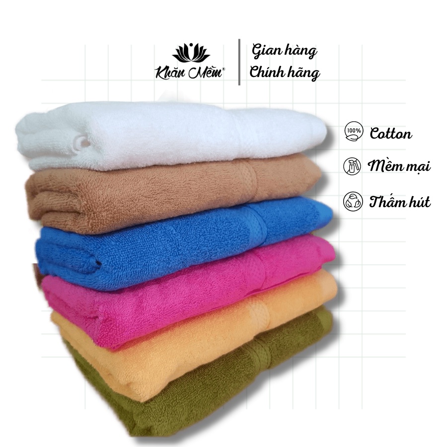 Khăn Tắm Cao Cấp 50x100cm Khăn Mềm 100% Cotton, Dày Dặn Mềm Mịn, Không Ra Màu, Không Sổ Lông, Thấm Hút Nước Tốt