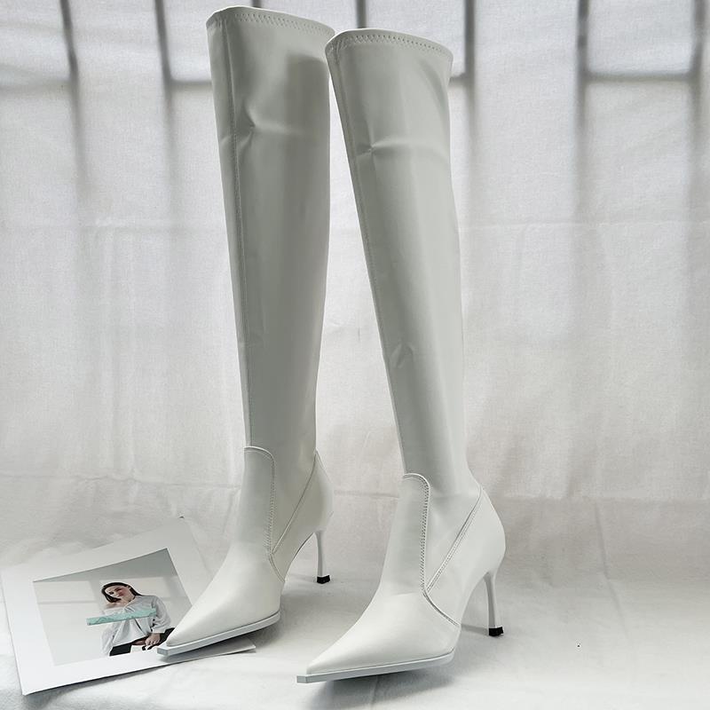 Giày Bốt Cao Gót Mũi Nhọn Có Khóa Kéo Phong Cách Âu Mỹ Thời Trang Mùa Thu 2022