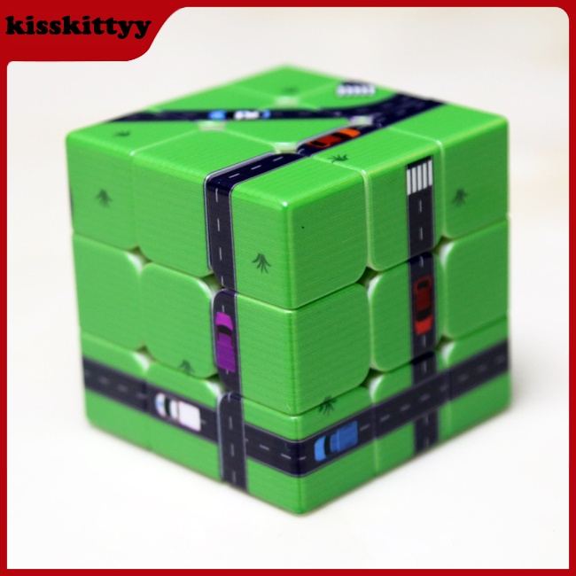 Đồ Chơi Khối Rubik 3x3 Thiết Kế Đường Xanh Lá Vui Nhộn Giáo Dục Sớm Cho Bé
