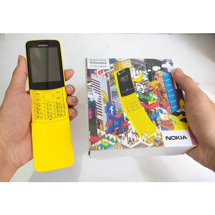 Điện thoại xịn 4g Nokia 8110 trái chuối nắp trượt 2 sim pin bền