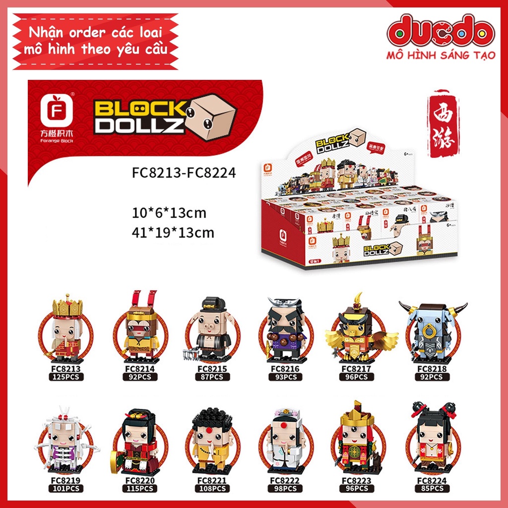Bộ Brick Headz 12 nhân vật tây du kí - Đồ chơi Lắp ghép Minifigures Mô hình Mini BrickHeadz FC8213-8224