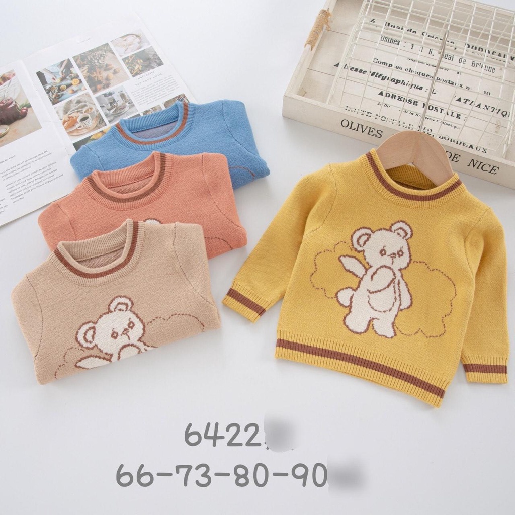 6422 Ao len chui cổ tròn hàng quảng châu loại 1 mềm mịn cho bé trai/ bé gái (6-13kg)