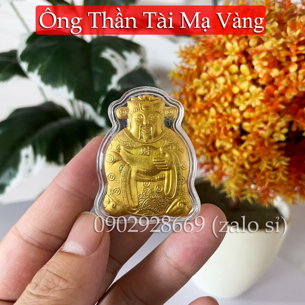 Ông Thần Tài Mạ Vàng Tinh Xảo 2 Mặt, Kèm Túi Phúc Lộc, Quà Tặng Phong Thủy May Mắn