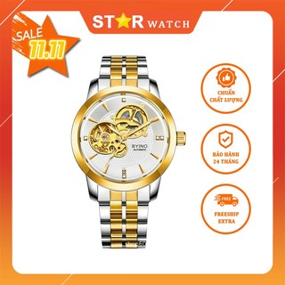 Đồng hồ nam byino cơ dây kim loại - star watch - a09