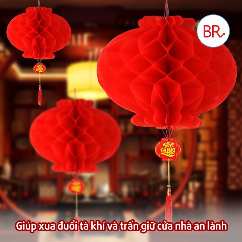 Đèn lồng giấy nilon trang trí Tết- Đèn lồng mini nhiều size trang trí năm mới, văn phòng, nhà cửa  01725