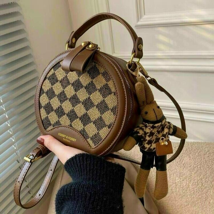 Túi Xách Nữ Tròn, Túi Đeo Chéo Trống Tròn Kèm Móc Khóa Gấu - T1022/ T1125