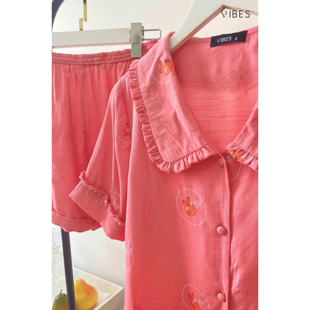 [Out of stock] VIBES Đồ bộ Pijama ngắn Fox Coral Py Set