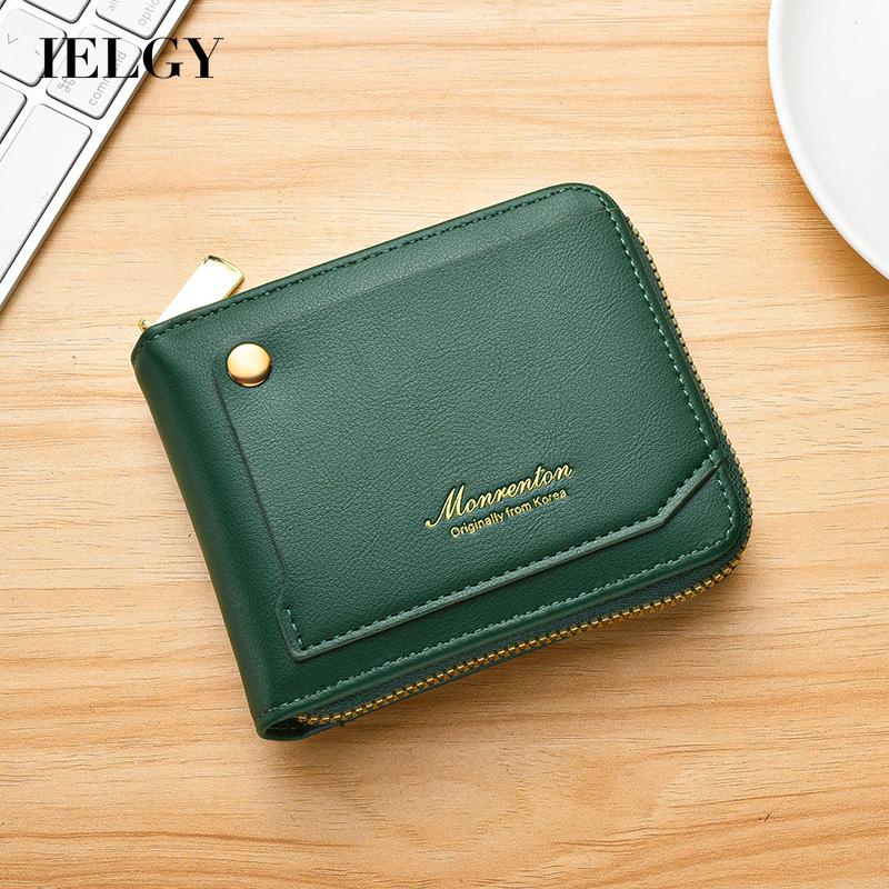 IELGY Ví Cỡ Lớn Phối Khóa Kéo Phong Cách Hàn Quốc Cho Nữ