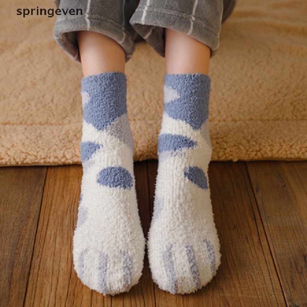 Vớ Dày Xỏ Ngón Hình Chân Mèo / Ngựa Vằn 3d Dễ Thương Vui Nhộn Thời Trang Mùa Xuân Cho Nữ