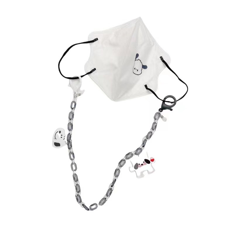 Dây Xích Đeo Mắt Kính Bằng Acrylic Màu Kẹo Hình Cún Hoạt Hình Phong Cách Hàn Quốc Đơn Giản