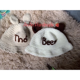 Mũ len thêu tên cho bé [HANDMADE]- Mẫu 2