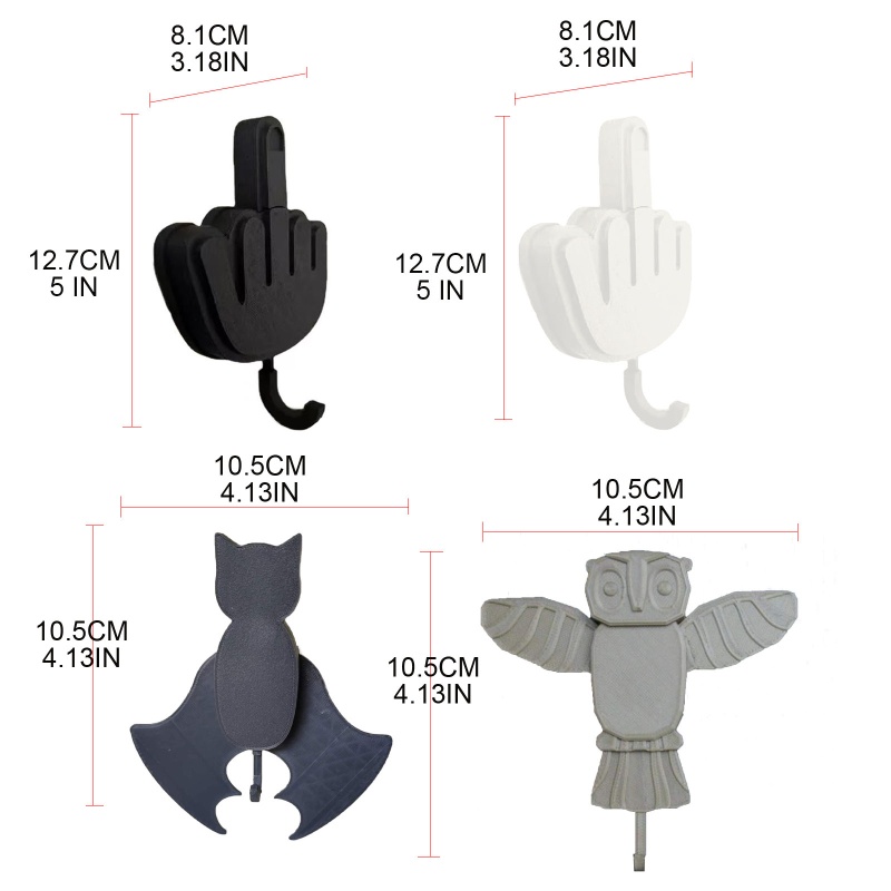 Giá Đỡ Móc Treo Chìa Khóa Gắn Tường Không Cần Đục Lỗ Có Thể Thu Gọn