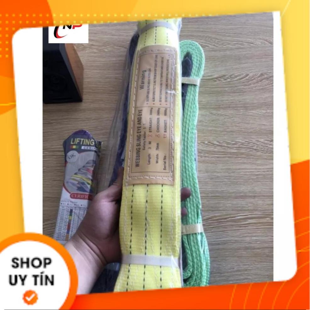 Dây bẹ cẩu hàng 3 Tấn bản rộng 75mm.kích thước dài 1 mét 2 mét 3 mét.kimkhinhatphat