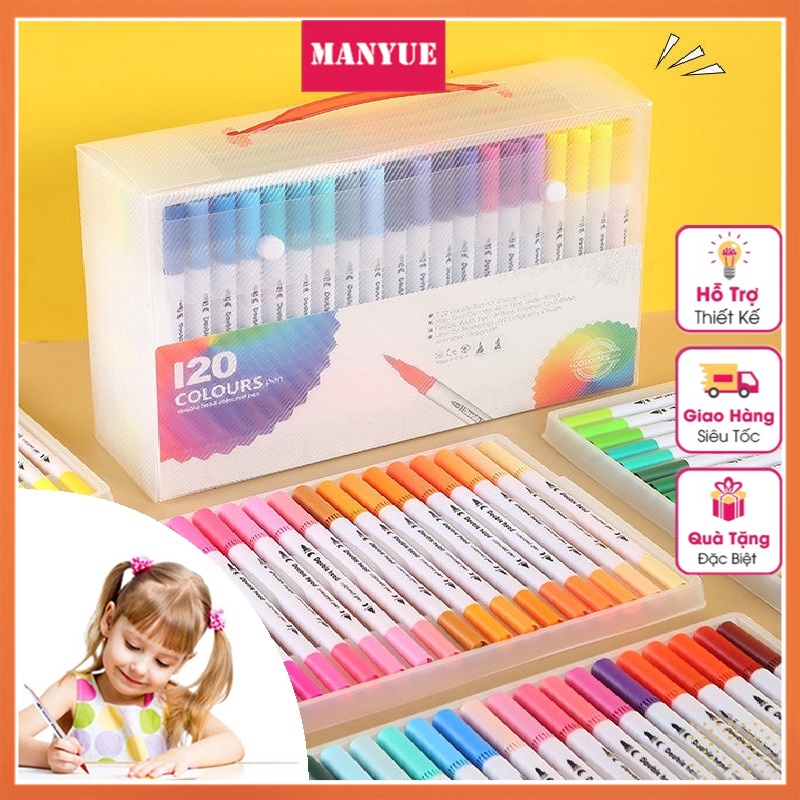 MANYUE Bộ Tranh Bút Chì Màu Kết Thúc Kép Hòa Tan Trong Nước 80 Màu Chuyên Nghiệp Cho Sinh Viên / Văn Phòng