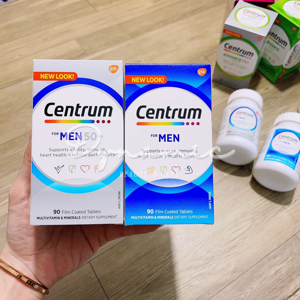 [Hàng chuẩn Úc] Vitamin tổng hợp dành cho nam giới trên 50 tuổi Centrum for men 50+ 90 viên của Úc