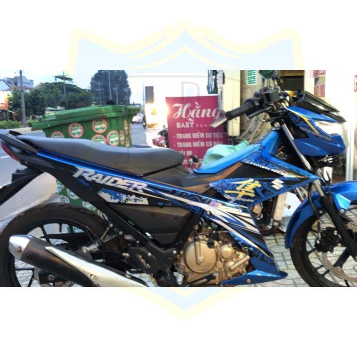 DECAL PVC 5 LỚP CHẤT LƯỢNG CAO Tem rời raider fi hayabusa xanh đen