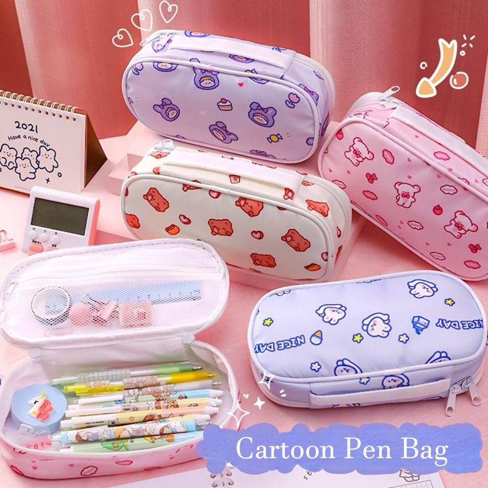 Túi Đựng Bút Chì / Mỹ Phẩm Để Bàn Hình Gấu / Thỏ Đáng Yêu Dành Cho Nữ