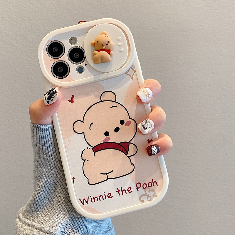 Ốp Điện Thoại Họa Tiết Hoạt Hình Winnie the pooh 3d Cho iphone 15 14 13 12 11 pro max xs xr x 15 plus