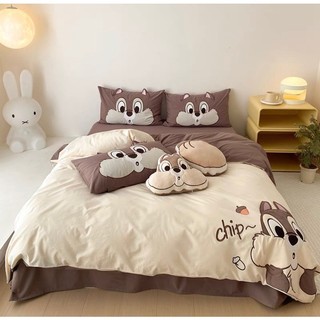 Bộ chăn ga gối cotton linen sợi tre disney 5 món hàng nhập khẩu cao cấp cho bé yêu