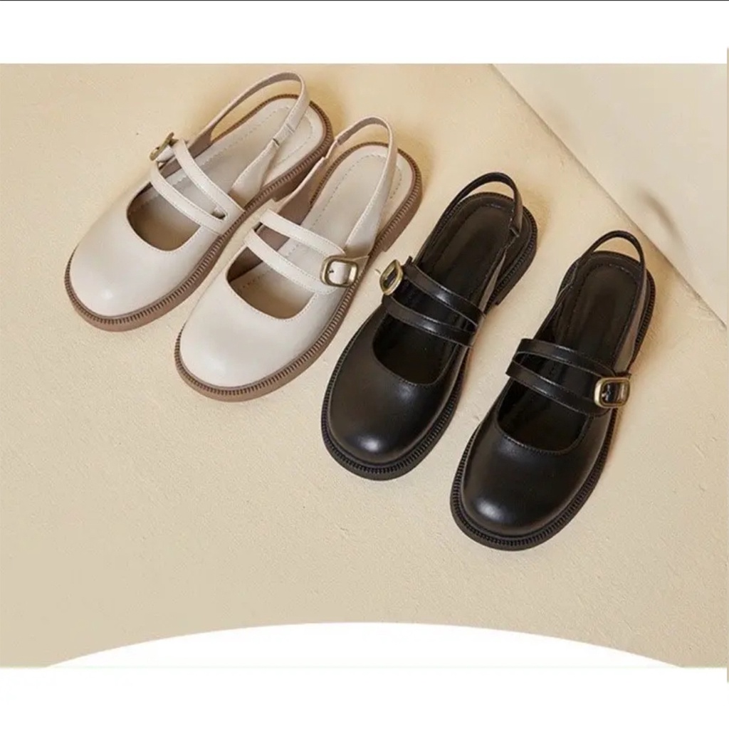 Giày sục hở gót giày lười  phong cách hàn quốc lolita 2 dây